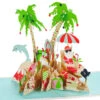 Hallmark Jolly Holidays Beach Santa 3D Pop-Up Christmas Card -Hallmark Decoration Store Jolly Holidays Beach Santa 3D PopUp Christmas Card 1299IXC7394 01