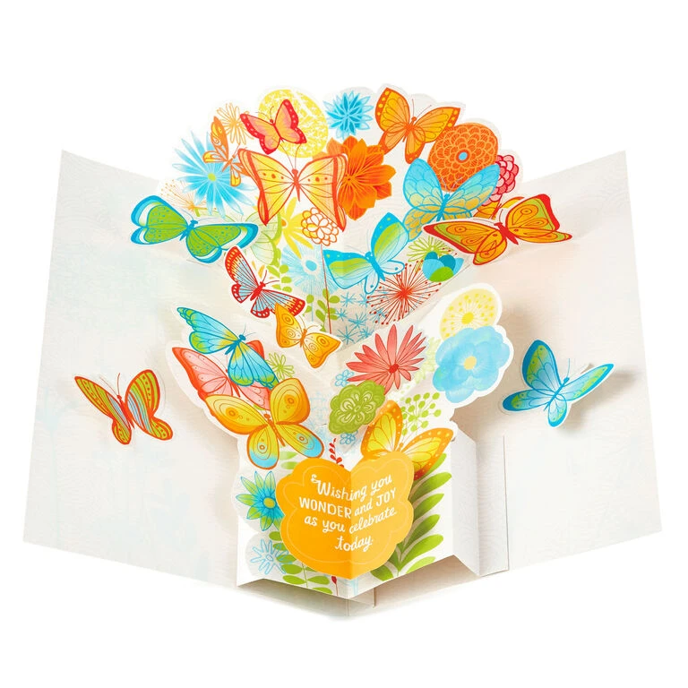 Hallmark 16" Joyful Butterflies Pop-Up Jumbo Birthday Card 4 Hallmark 16" Joyful Butterflies Pop-Up Jumbo Birthday Card - Image 2