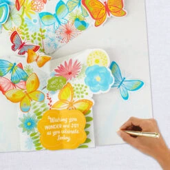 Hallmark 16" Joyful Butterflies Pop-Up Jumbo Birthday Card 17 Hallmark 16" Joyful Butterflies Pop-Up Jumbo Birthday Card -Hallmark Decoration Store Joyful Butterflies Pop Up Birthday Card 1299CBG1010 07