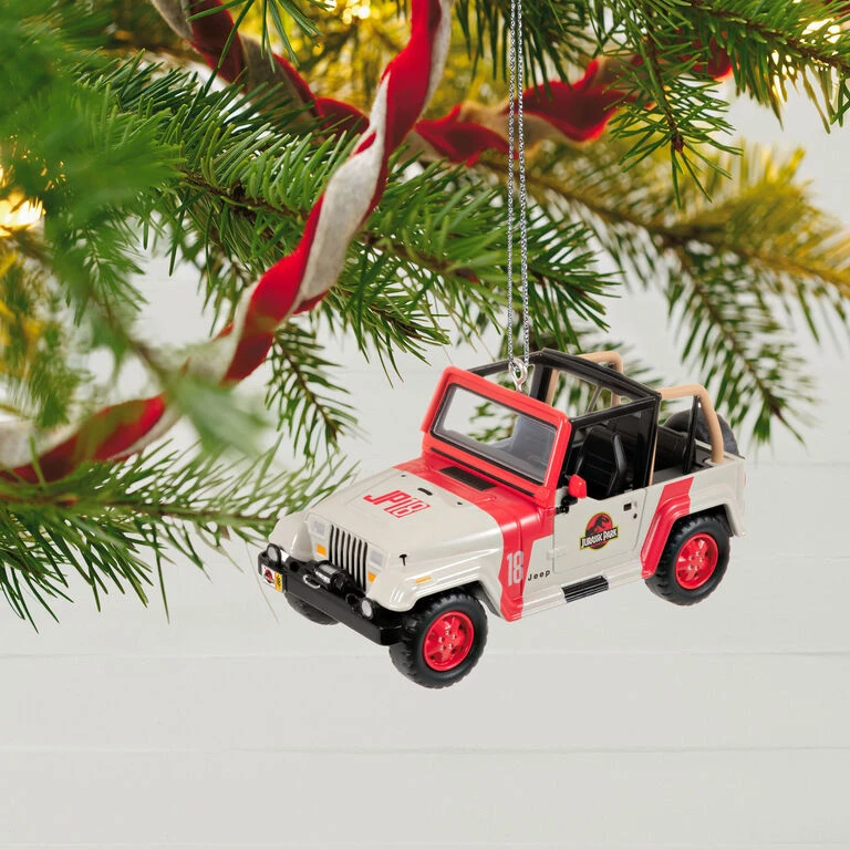 Hallmark The Car's The Star Jurassic Park 1992 Jeep Wrangler Metal Ornament 4 Hallmark The Car's The Star Jurassic Park 1992 Jeep Wrangler Metal Ornament - Image 2