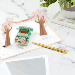 Hallmark Best Wishes For The Road Ahead 3D Pop-Up Wedding Card -Hallmark Decoration Store Just Married Car 3D PopUp Wedding Card 1299LAD2903 08