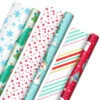 Hallmark Winter Friends 3-Pack Reversible Kids Christmas Wrapping Paper Assortment, 120 Sq. Ft. -Hallmark Decoration Store Kids Reversible Christmas Gift Wrap Assortment 5JXW1073 01