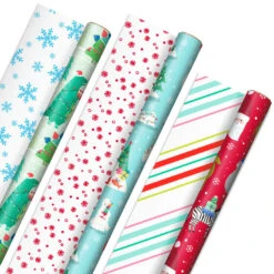 Hallmark Winter Friends 3-Pack Reversible Kids Christmas Wrapping Paper Assortment, 120 Sq. Ft.