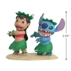 Hallmark Disney Lilo & Stitch Ohana Means Family Ornament -Hallmark Decoration Store Lilo Stitch in Hula Skirts Keepsake Ornament 2199QXD6597 03