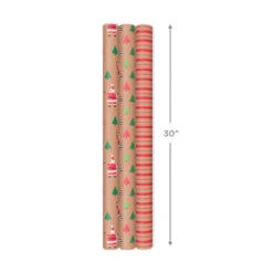Hallmark Merry Kraft Prints 3-Pack Christmas Wrapping Paper, 90 Sq. Ft. -Hallmark Decoration Store Merry Kraft Prints 3Pack Christmas Wrapping Paper 5JXW1050 04