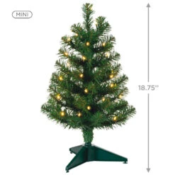 Hallmark Miniature Evergreen Pre-Lit Christmas Tree, 18.75" -Hallmark Decoration Store Miniature Green PreLit Christmas Tree 2499QSB6253 03