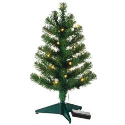 Hallmark Miniature Evergreen Pre-Lit Christmas Tree, 18.75" -Hallmark Decoration Store Miniature Green PreLit Christmas Tree 2499QSB6253 06