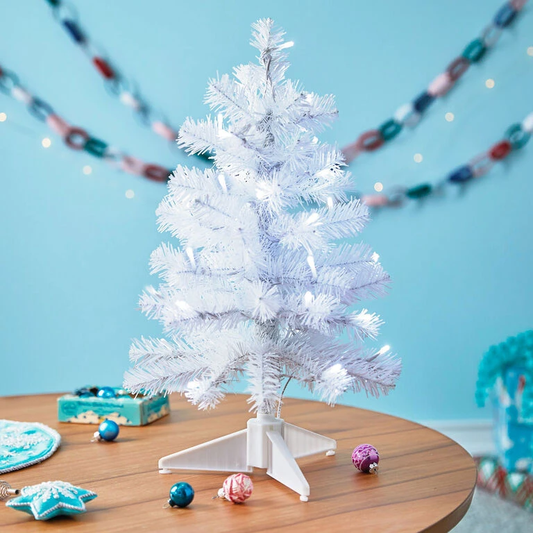 Hallmark Miniature White Pre-Lit Christmas Tree, 18.75" 4 Hallmark Miniature White Pre-Lit Christmas Tree, 18.75" - Image 2