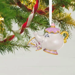 Hallmark Disney Beauty And The Beast A Mother's Love Porcelain Ornament -Hallmark Decoration Store Mrs. Potts and Chip Keepsake Ornament 2499QHX3109 02