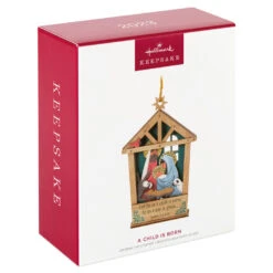 Hallmark A Child Is Born Nativity Papercraft Ornament -Hallmark Decoration Store Nativity Scene Wood and Paper Keepsake Ornament 1999QGO2759 04