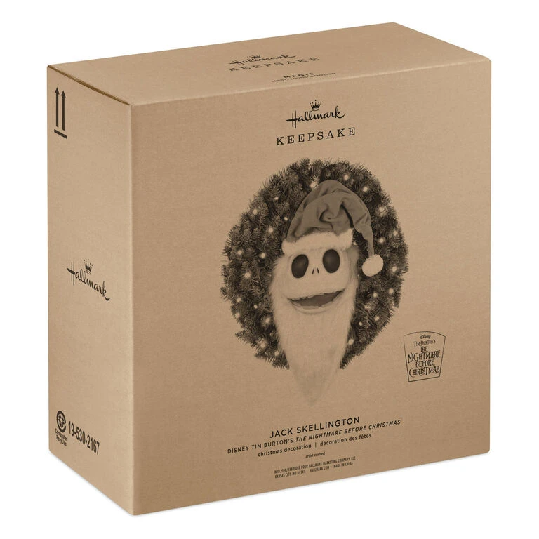 Hallmark Disney Tim Burton's The Nightmare Before Christmas Jack Skellington Wreath With Light, Sound And Motion, 24" 6 Hallmark Disney Tim Burton's The Nightmare Before Christmas Jack Skellington Wreath With Light, Sound And Motion, 24" - Image 4