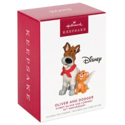 Hallmark Disney Oliver And Company 35th Anniversary Oliver And Dodger Ornament -Hallmark Decoration Store Oliver and Company Dog and Cat Keepsake Ornament 1899QXD6559 04