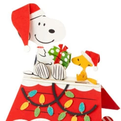 Hallmark Peanuts® Snoopy Joy To The World 3D Pop-Up Christmas Card -Hallmark Decoration Store Peanuts Snoopy and Woodstock 3D PopUp Christmas Card 1499IXC8994 02