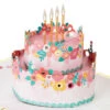 Hallmark Every Good Thing Floral Cake 3D Pop-Up Birthday Card -Hallmark Decoration Store Pink Cake and Flowers 3D PopUp Birthday Card for Her 1299LAD2886 01