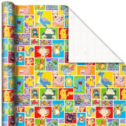 Hallmark Assorted Pokémon Wrapping Paper 3-Pack, 60 Sq. Ft. -Hallmark Decoration Store Pokmon Wrapping Paper for Kids Birthdays 5EWR2645 05