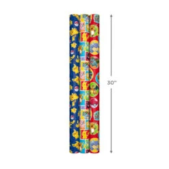 Hallmark Assorted Pokémon Wrapping Paper 3-Pack, 60 Sq. Ft. -Hallmark Decoration Store Pokmon Wrapping Paper for Kids Birthdays 5EWR2645 09