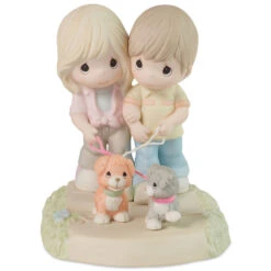 Precious Moments I’ll Never Let You Go Figurine, 5.4" -Hallmark Decoration Store Precious Moments Couple Walking Dogs Figurine 223003 03