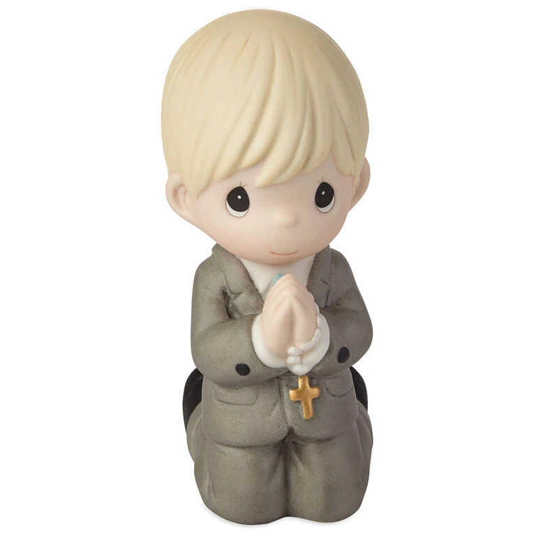 Precious Moments First Communion Kneeling Boy Mini Figurine, 4" 4 Precious Moments First Communion Kneeling Boy Mini Figurine, 4" - Image 2