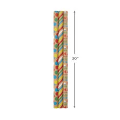 Hallmark Primary Birthday 3-Pack Kraft Wrapping Paper, 105 Sq. Ft. Total -Hallmark Decoration Store Primary Birthday 3Pack Kraft Wrapping Paper 5EWR6409 03