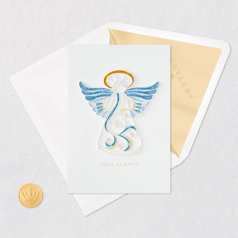 Hallmark Peace On Earth Angel Quilled Paper Handmade Christmas Card 7 Hallmark Peace On Earth Angel Quilled Paper Handmade Christmas Card - Image 5
