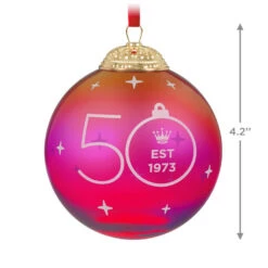 Hallmark Keepsake Ornament 50th Anniversary Christmas Commemorative Special Edition Glass And Metal Ornament 10 Hallmark Keepsake Ornament 50th Anniversary Christmas Commemorative Special Edition Glass And Metal Ornament -Hallmark Decoration Store Red Ball 50th Anniversary Keepsake Ornament 2499QGO2987 03