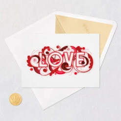 Hallmark With All My Heart Quilled Paper Handmade Love Card -Hallmark Decoration Store Red Letters Quilled Paper Handmade Romantic Love Card 1299LAD2811 05