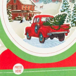 Hallmark Red Truck Snow Globe Musical 3D Pop-Up Christmas Card With Motion -Hallmark Decoration Store Red Truck Snowglobe 3D PopUp Music Motion Christmas Card 1299XOD9992 05