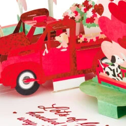 Hallmark Special Delivery 3D Pop-Up Valentine's Day Card -Hallmark Decoration Store Red Truck With Flowers 3D PopUp Valentines Day Card 1299IAV6066 02
