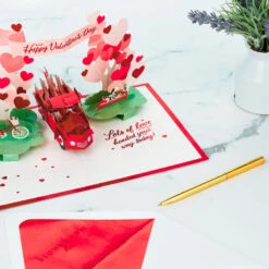 Hallmark Special Delivery 3D Pop-Up Valentine's Day Card -Hallmark Decoration Store Red Truck With Flowers 3D PopUp Valentines Day Card 1299IAV6066 08