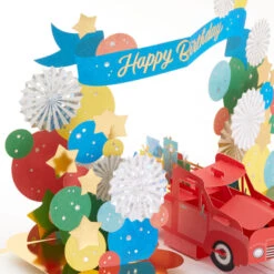 Hallmark Celebrating You Red Truck And Banner 3D Pop-Up Birthday Card -Hallmark Decoration Store Red Truck and Banner 3D PopUp Birthday Card 1299LAD2896 04