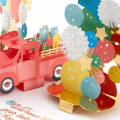 Hallmark Celebrating You Red Truck And Banner 3D Pop-Up Birthday Card -Hallmark Decoration Store Red Truck and Banner 3D PopUp Birthday Card 1299LAD2896 05