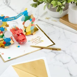 Hallmark Celebrating You Red Truck And Banner 3D Pop-Up Birthday Card -Hallmark Decoration Store Red Truck and Banner 3D PopUp Birthday Card 1299LAD2896 08