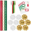 Hallmark Christmas Gift Wrap Kit With Wrapping Paper, Bows, Ribbons And Tags 2 Hallmark Christmas Gift Wrap Kit With Wrapping Paper, Bows, Ribbons And Tags -Hallmark Decoration Store RedWhiteGreen 3Roll Holiday Wrapping Paper Set 5JXW1200 01
