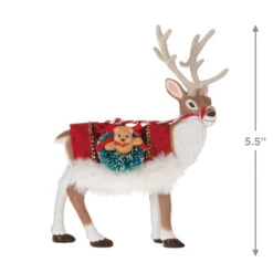 Hallmark Father Christmas's Reindeer Ornament -Hallmark Decoration Store Reindeer With Toy Sack Keepsake Ornament 2199QXE3287 03