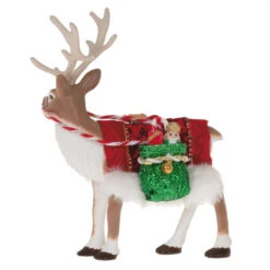 Hallmark Father Christmas's Reindeer Ornament -Hallmark Decoration Store Reindeer With Toy Sack Keepsake Ornament 2199QXE3287 06