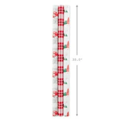 Hallmark Rustic Winter 3-Pack Reversible Metallic Christmas Wrapping Paper, 120 Sq. Ft. -Hallmark Decoration Store Rustic Winter Reversible Christmas Wrapping Paper 5JXW1034 03
