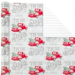 Hallmark Rustic Winter 3-Pack Reversible Metallic Christmas Wrapping Paper, 120 Sq. Ft. -Hallmark Decoration Store Rustic Winter Reversible Christmas Wrapping Paper 5JXW1034 04