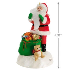 Hallmark Checking It Twice Ornament With Light And Sound -Hallmark Decoration Store Santa Checking His List Keepsake Ornament 2999QGO2657 03