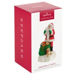 Hallmark Checking It Twice Ornament With Light And Sound -Hallmark Decoration Store Santa Checking His List Keepsake Ornament 2999QGO2657 04