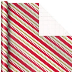 Hallmark Santa And Stripes 2-Pack Christmas Wrapping Paper Assortment, 160 Sq. Ft. -Hallmark Decoration Store Santa and Stripes Assorted Christmas Wrapping Paper 5JXW1055 06