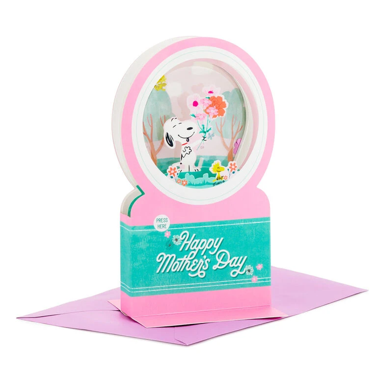 Hallmark Peanuts® Snoopy Snow Globe 3D Pop-Up Mother's Day Card With Motion 3 Hallmark Peanuts® Snoopy Snow Globe 3D Pop-Up Mother's Day Card With Motion