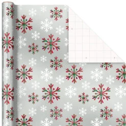 Hallmark Snow Merry 3-Pack Foil Christmas Wrapping Paper Assortment, 60 Sq. Ft. -Hallmark Decoration Store Snowmen and Plaid Foil Christmas Wrapping Paper 5JXW1061 05