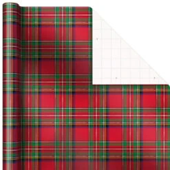 Hallmark Snow Merry 3-Pack Foil Christmas Wrapping Paper Assortment, 60 Sq. Ft. -Hallmark Decoration Store Snowmen and Plaid Foil Christmas Wrapping Paper 5JXW1061 07