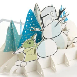 Hallmark Star Wars: The Mandalorian™ Grogu™ Warm Wishes 3D Pop-Up Holiday Card -Hallmark Decoration Store Star Wars The Mandalorian Grogu 3D PopUp Holiday Card 1499XXH9985 04