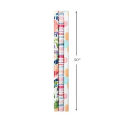 Hallmark Watercolor Tones 3-Pack Reversible Wrapping Paper, 75 Sq. Ft. Total 10 Hallmark Watercolor Tones 3-Pack Reversible Wrapping Paper, 75 Sq. Ft. Total -Hallmark Decoration Store Watercolor Tones 3Pack Reversible Wrapping Paper 5EWR6405 03