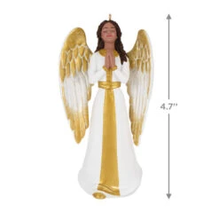 Hallmark Angel Of Adoration Ornament -Hallmark Decoration Store White and Gold Angel Keepsake Ornament 1999QSM7857 03