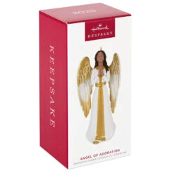 Hallmark Angel Of Adoration Ornament -Hallmark Decoration Store White and Gold Angel Keepsake Ornament 1999QSM7857 04