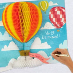 Hallmark 16" Hot Air Balloons Pop-Up Jumbo Goodbye Card 17 Hallmark 16" Hot Air Balloons Pop-Up Jumbo Goodbye Card -Hallmark Decoration Store Youll Be Missed Balloon Goodbye Card 1499CBG1018 07